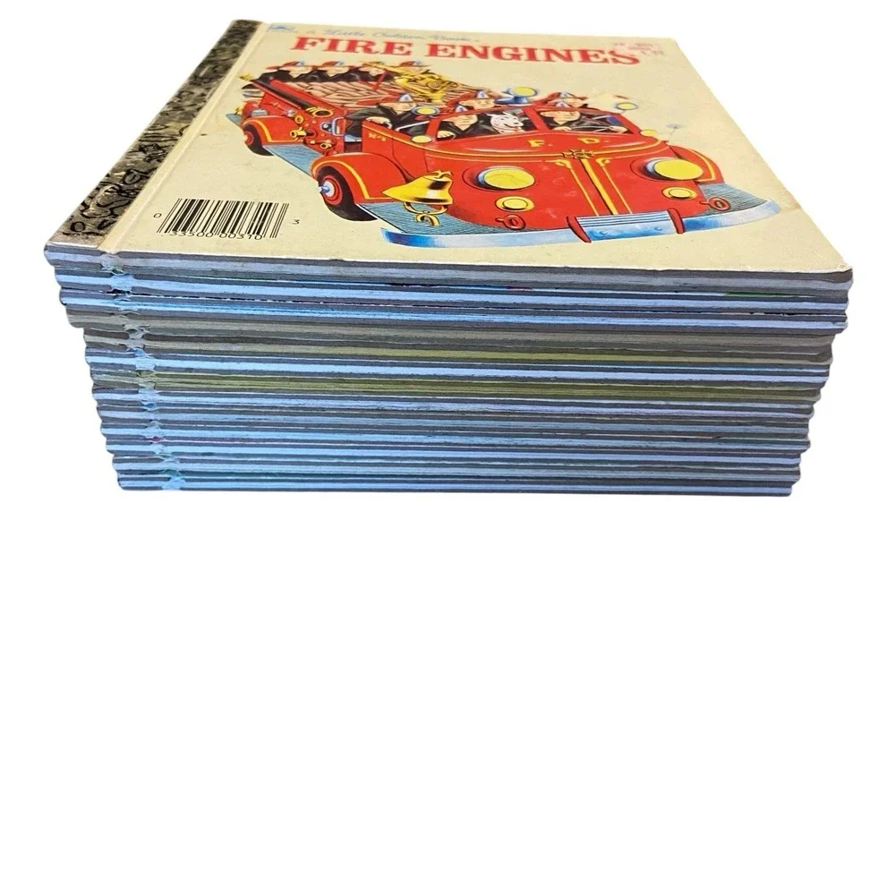 13 Little Golden Books & 3 First Little Golden Books Fire Engines